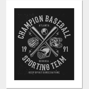 Champion Baseball Sporting Team Atlanta Georgia Posters and Art